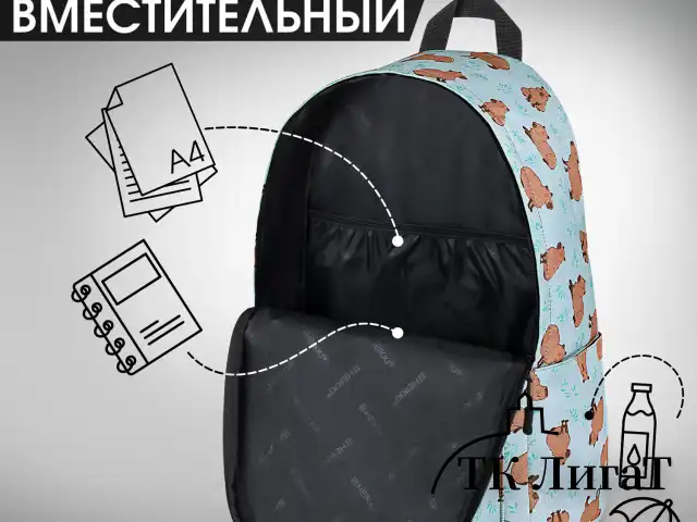Рюкзак HEIKKI POSITIVE (ХЕЙКИ) универсальный, карман-антивор, Capybara, 42х28х14 см, 272548