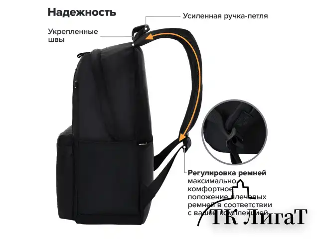 Рюкзак BRAUBERG FASHION CITY универсальный, карман-антивор, Anime Girl, черный, 44х31х16 см, 272568