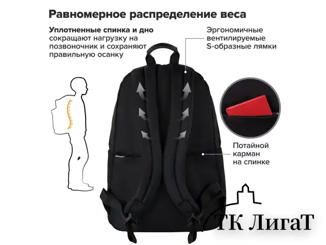 Рюкзак BRAUBERG FASHION CITY универсальный, карман-антивор, Anime Girl, черный, 44х31х16 см, 272568