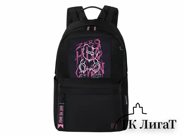 Рюкзак BRAUBERG FASHION CITY универсальный, карман-антивор, Hug me, черный, 44х31х16 см, 272570