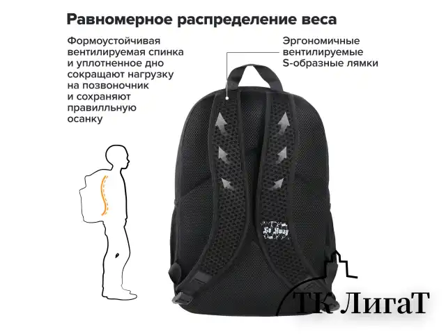 Рюкзак BRAUBERG FASHION CITY универсальный, 2 отделения, Skull, черный, 46х31х15 см, 272572