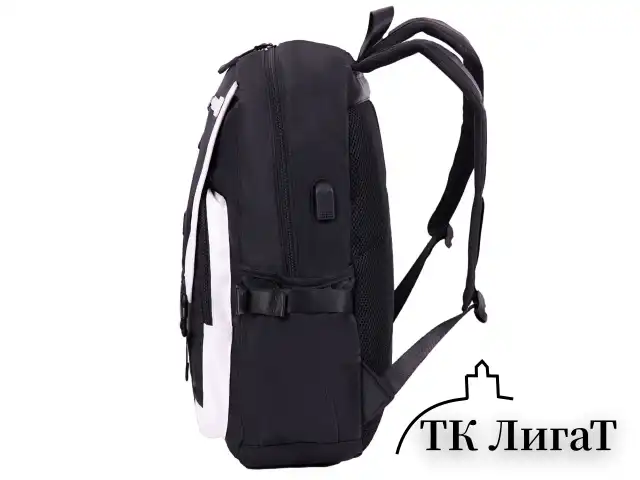 Рюкзак HEIKKI FUSION (ХЕЙКИ) универсальный, USB-порт, черный с белыми вставками, 45х31х15 см, 272578