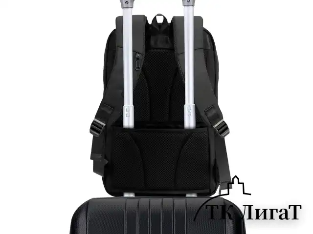 Рюкзак HEIKKI HIGH TECH (ХЕЙКИ) с отделением для ноутбука, USB-порт, черный, 46x30x10 см, 272588