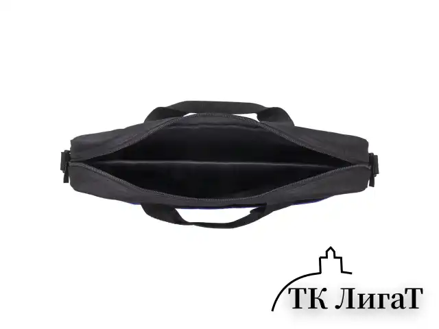 Сумка портфель BRAUBERG PRACTICAL с отделением для ноутбука 15,6", Blue line, черная, 29х40х7 см, 272603