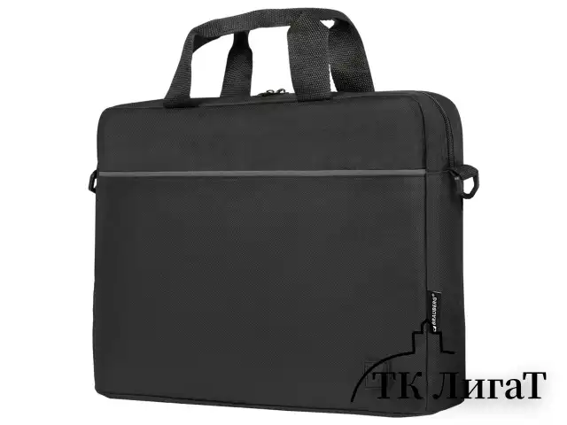 Сумка портфель BRAUBERG PRACTICAL с отделением для ноутбука 15,6", Grey line, черная, 29х40х7 см, 272604