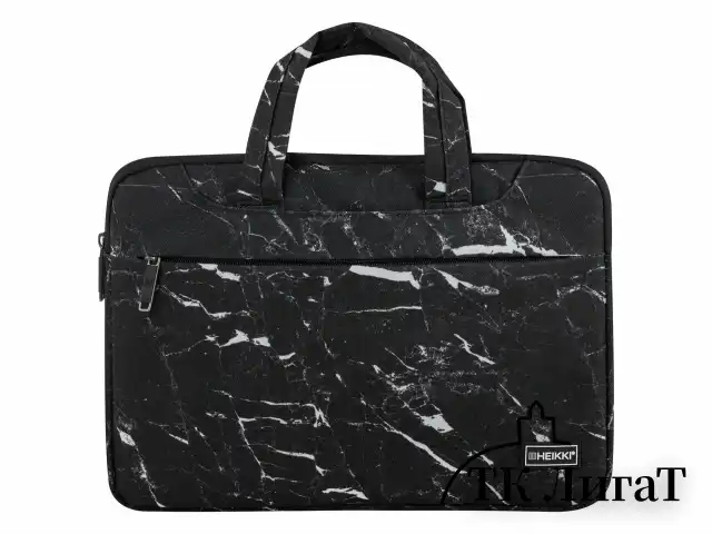 Сумка портфель HEIKKI STYLE (ХЕЙКИ) с отделением для ноутбука 13-14", 3 кармана, черная, 26х36х3 см, 272606