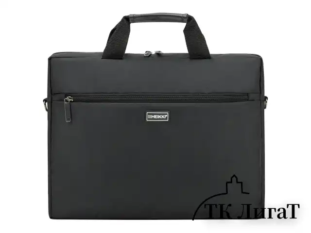 Сумка портфель HEIKKI TEMPO (ХЕЙКИ) с отделением для ноутбука 15,6", карман, Rush, черная, 30х40х4 см, 272607