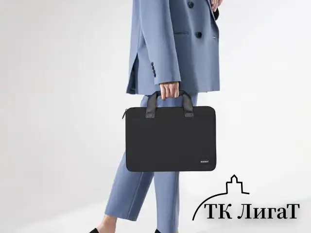 Сумка портфель HEIKKI ULTRA (ХЕЙКИ) с отделением для ноутбука 15,6", Total black, черная, 28х39х3 см, 272609