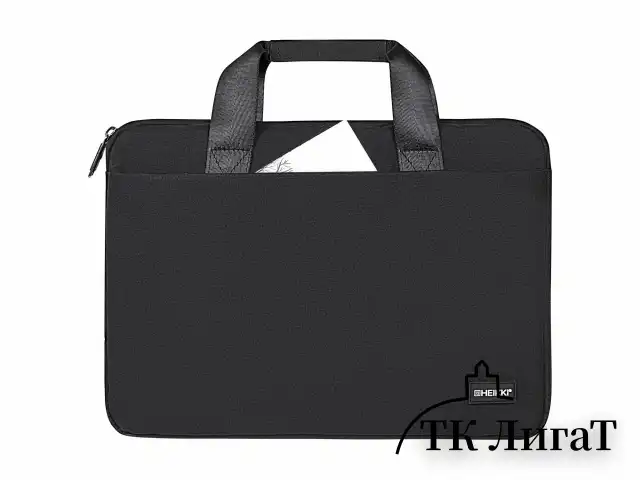 Сумка портфель HEIKKI ULTRA (ХЕЙКИ) с отделением для ноутбука 15,6", Total black, черная, 28х39х3 см, 272609