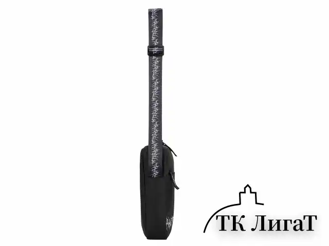 Сумка на плечо HEIKKI COMPACT (ХЕЙКИ) с карманом, черная с принтом, 23х17х5 см, 272629