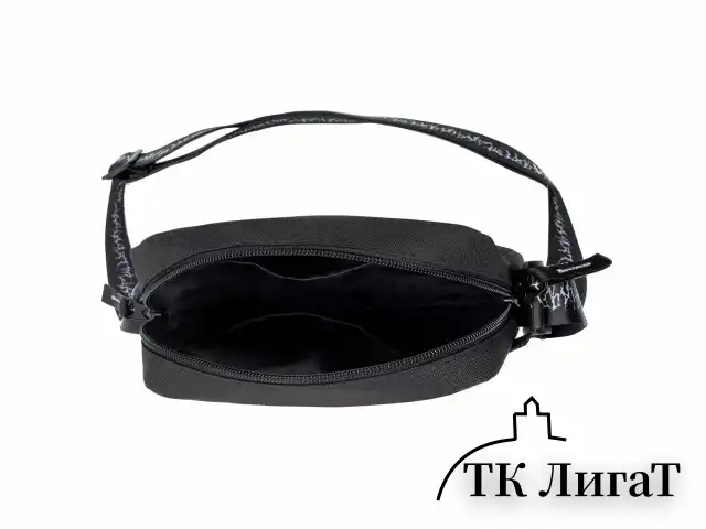 Сумка на плечо HEIKKI COMPACT (ХЕЙКИ) с карманом, черная с принтом, 23х17х5 см, 272629