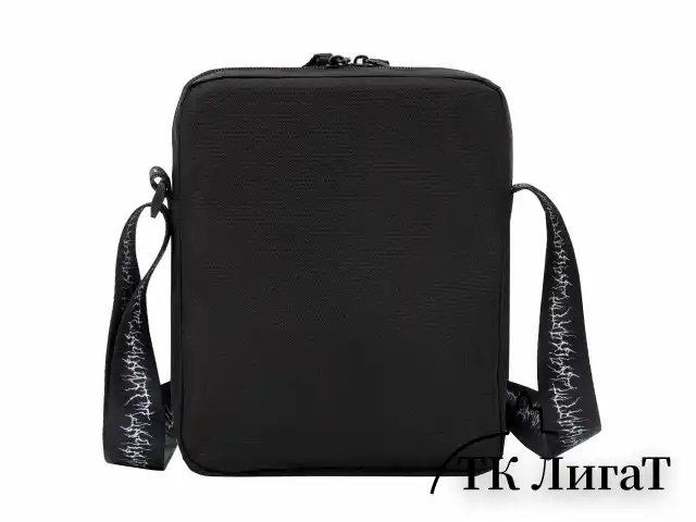 Сумка на плечо HEIKKI COMPACT (ХЕЙКИ) с карманом, черная с принтом, 23х17х5 см, 272629