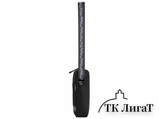 Сумка на плечо HEIKKI COMPACT (ХЕЙКИ) с карманом, черная с принтом, 23х17х5 см, 272629