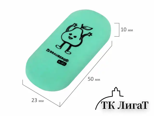 Ластики BRAUBERG KIDS "Fruits", НАБОР 6 штук, 50х23х10 мм, овальные, ассорти, 272669