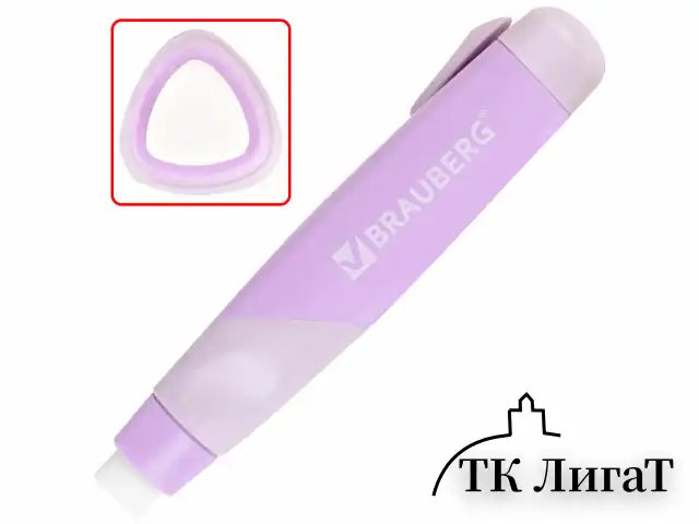 Ластик выдвижной BRAUBERG "REWIND", 112х21х24 мм, белый, пастельные цвета корпуса ассорти, 272686