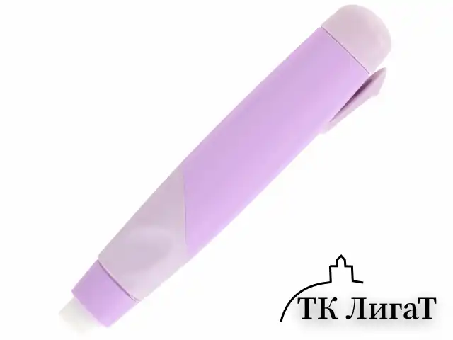 Ластик выдвижной BRAUBERG "REWIND" + 2 сменных ластика, 114х20х20 мм, белый, лавандовый корпус, блистер, 272690