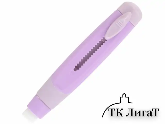 Ластик выдвижной BRAUBERG "REWIND" + 2 сменных ластика, 114х20х20 мм, белый, лавандовый корпус, блистер, 272690