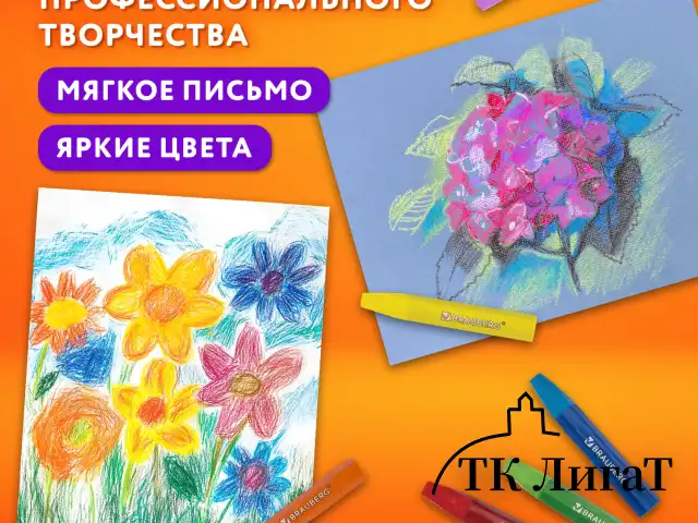 Пастель масляная восковые мелки утолщенные 72 цвета с точилкой, держателем и стеком, BRAUBERG PREMIUM, 272715