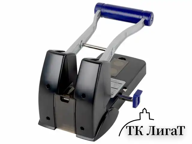 Дырокол металлический МОЩНЫЙ BRAUBERG "EXTRA Heavy duty", до 160 листов, черно-синий, 272722