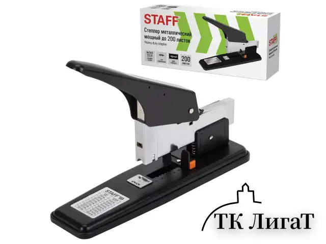 Степлер МОЩНЫЙ №24/6-23/24 металлический STAFF "HEAVY DUTY ECO", до 200 листов, черный, 272737
