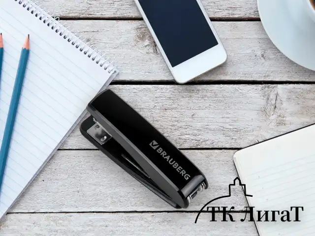 Степлер №24/6, 26/6 BRAUBERG "Standard", до 30 листов, черный, 272755