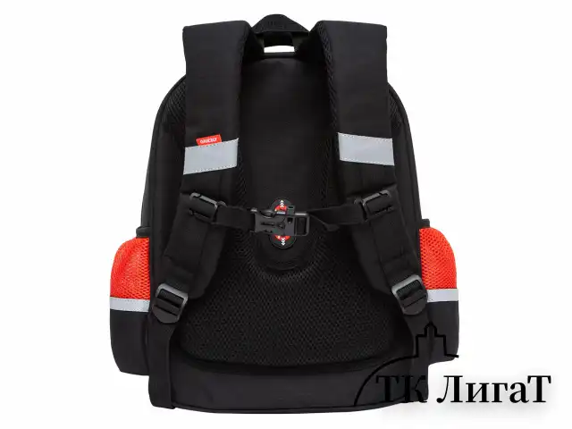 Ранец GRIZZLY анатомическая спинка, с бейджем, для мальчиков, RACER, 36х28х20 см, RAz-487-12/1
