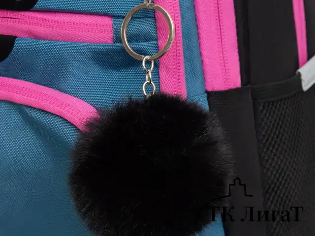 Рюкзак GRIZZLY школьный, укрепленная спинка, 3 отделения, для девочек, CUTE KITTEN, синий, 39х30х20 см, RG-362-1/2