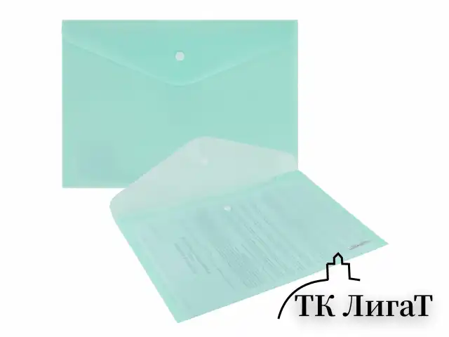 Папка-конверт с кнопкой А4, КОМПЛЕКТ 5 шт., пастельные цвета ассорти, BRAUBERG "PASTEL", 0,18 мм, 272866