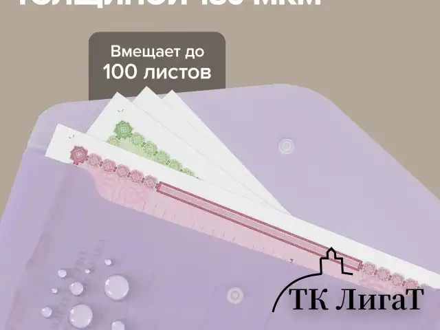 Папка-конверт с кнопкой А4, КОМПЛЕКТ 5 шт., пастельные цвета ассорти, BRAUBERG "PASTEL", 0,18 мм, 272866