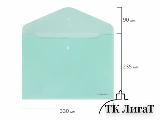 Папка-конверт с кнопкой А4, КОМПЛЕКТ 5 шт., пастельные цвета ассорти, BRAUBERG "PASTEL", 0,18 мм, 272866