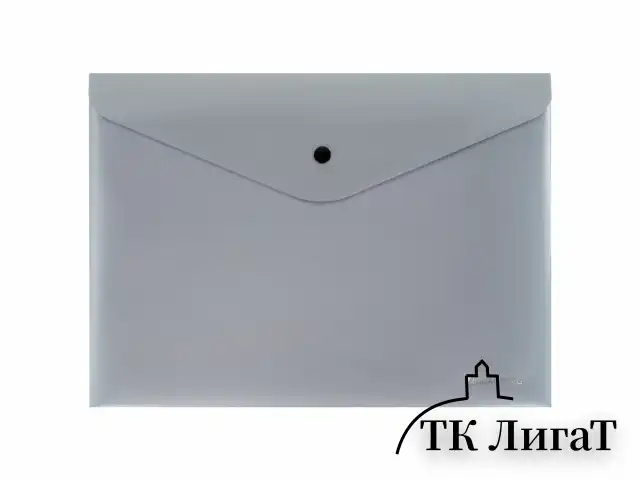 Папка-конверт с кнопкой СЕРЕБРИСТАЯ BRAUBERG "SILVER", А4, непрозрачная, ПРОЧНАЯ 0,2 мм, 272884