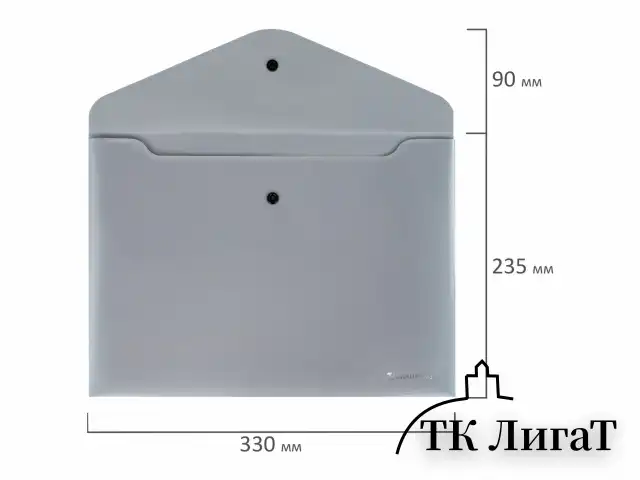 Папка-конверт с кнопкой СЕРЕБРИСТАЯ BRAUBERG "SILVER", А4, непрозрачная, ПРОЧНАЯ 0,2 мм, 272884