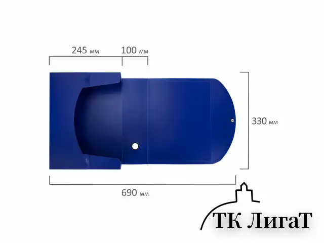 Короб архивный 330х245х100 мм, пластик разборный, до 900 листов, синий, 0,9 мм, BRAUBERG EXTRA, 272894