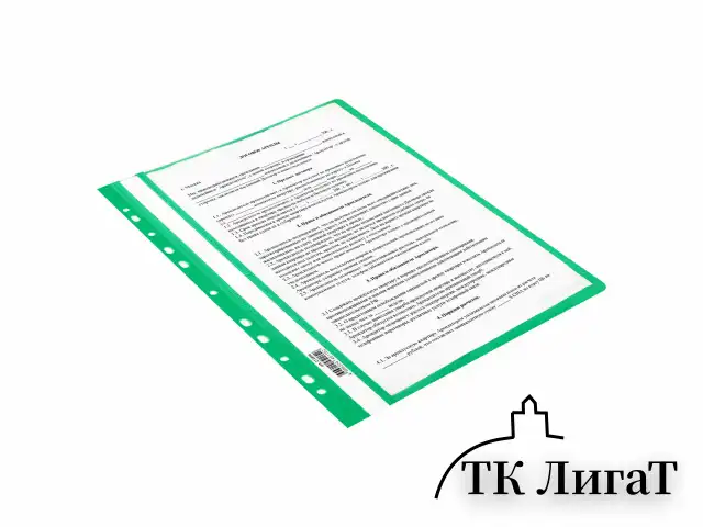 Скоросшиватель пластиковый с перфорацией BRAUBERG EXTRA, А4, 140/180 мкм, зеленый, 272896