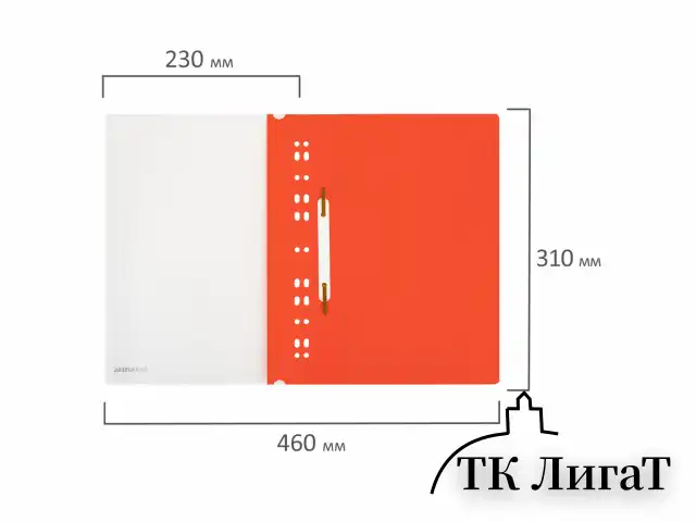 Скоросшиватель пластиковый с перфорацией BRAUBERG EXTRA, А4, 140/180 мкм, красный, 272898