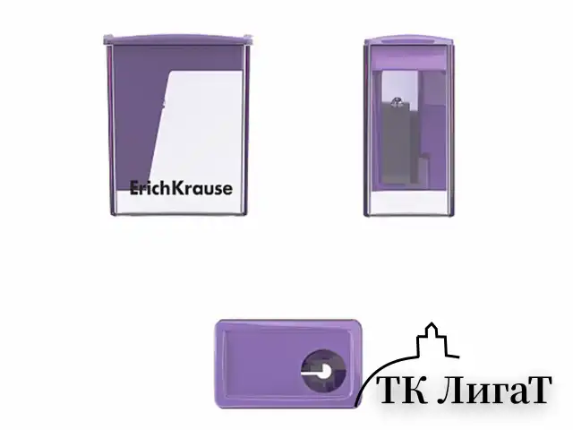 Точилка ERICH KRAUSE "City Mini", с контейнером, пластиковая, корпус ассорти, 61277