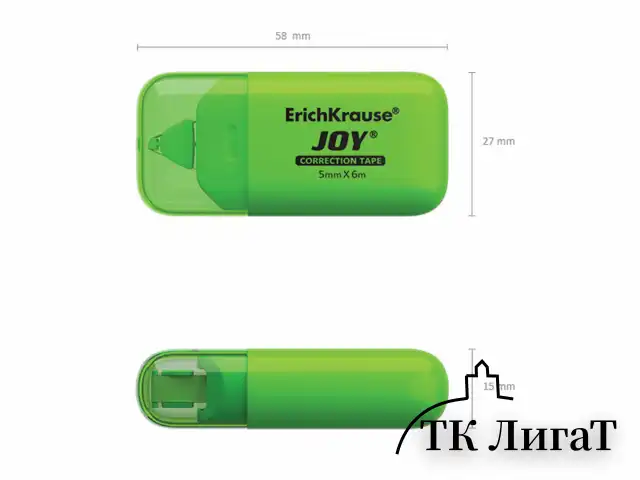 Корректирующая лента ERICH KRAUSE "JOY" 5 мм х 6 м, корпус ассорти, блистер, европодвес, 53197