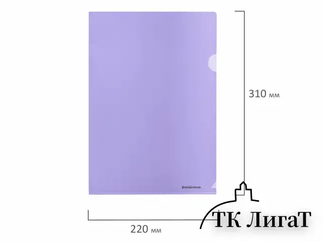 Папка-уголок ERICH KRAUSE "Diagonal Pastel", ассорти, 0,18 мм, 50170