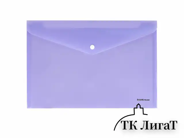 Папка-конверт с кнопкой ERICH KRAUSE "Diagonal Pastel", А4, до 120 л., непрозрачная, ассорти, 0,18 мм, 50322