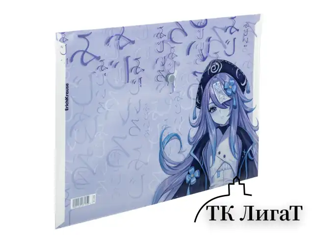 Папка-конверт с кнопкой ERICH KRAUSE "Manga Girls", А4, до 120 л., ассорти, 0,18 мм, 61156