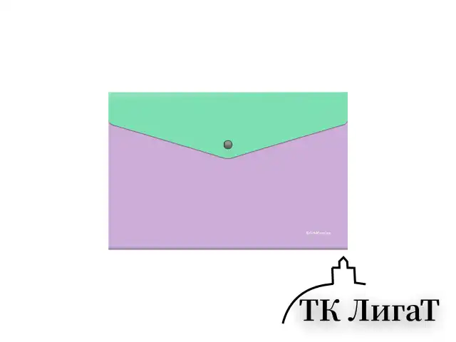 Папка-конверт с кнопкой ERICH KRAUSE "Matt Pastel Bloom", А4, до 120 листов, с карманом, ассорти, 0,18 мм, 61149
