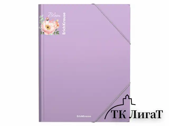Папка на резинках ERICH KRAUSE "Matt Pastel Bloom", до 300 листов, ассорти, 600 мкм, 61202
