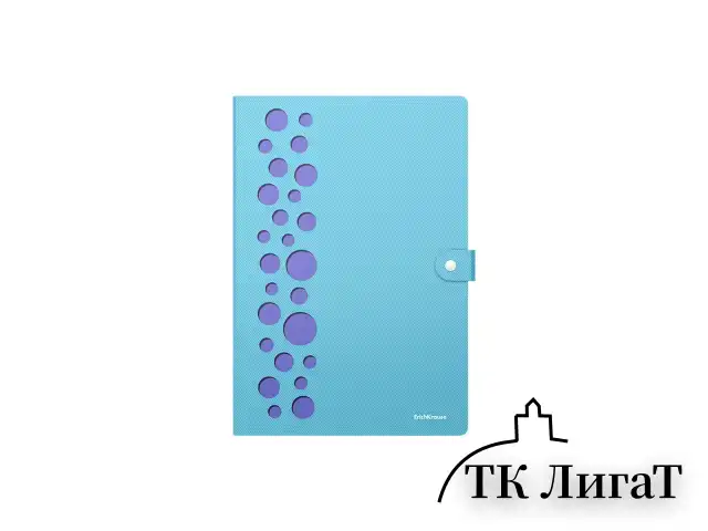 Папка-органайзер на кнопке 4 отделения, ERICH KRAUSE "Diagonal Pastel", 600 мкм, до 150 л., А4, ассорти, 61211
