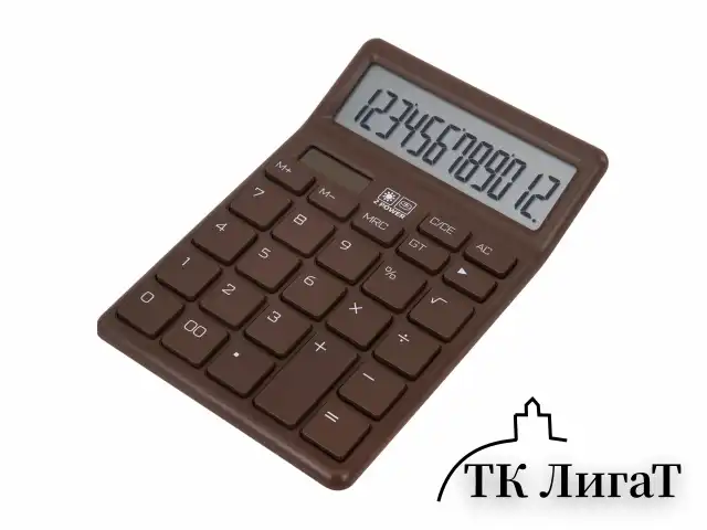 Калькулятор настольный BRAUBERG CH-12-BR (153х103 мм),12 разрядов, двойное питание, коричневый, 272961