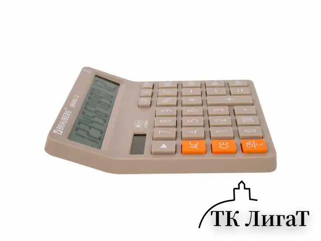 Калькулятор настольный BRAUBERG DIGITAL-12-BG (151х152 мм), 12 разрядов, двойное питание, БЕЖЕВЫЙ, 272970