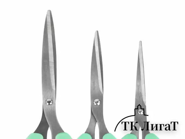 Ножницы BRAUBERG "CLASSIC PRO" 3 шт. (155, 185, 210 мм), мятные ручки, ВЫГОДНАЯ УПАКОВКА, 272979