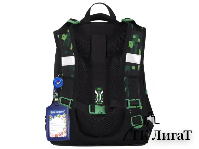 Ранец BRAUBERG PREMIUM, 2 отделения, с брелоком, "Digital spider", LED-ЛАМПОЧКИ, 38х29х16 см, 273101