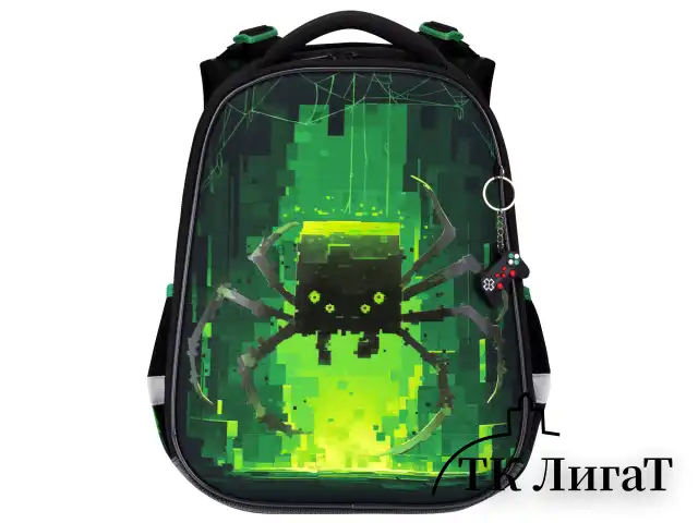 Ранец BRAUBERG PREMIUM, 2 отделения, с брелоком, "Digital spider", LED-ЛАМПОЧКИ, 38х29х16 см, 273101