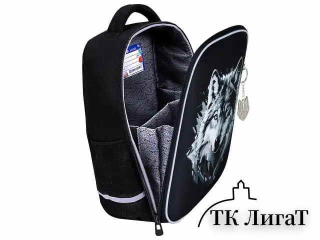 Ранец BRAUBERG LIGHT, 1 отделение, с брелком, Gray wolf, 36х26х13 см, 273111
