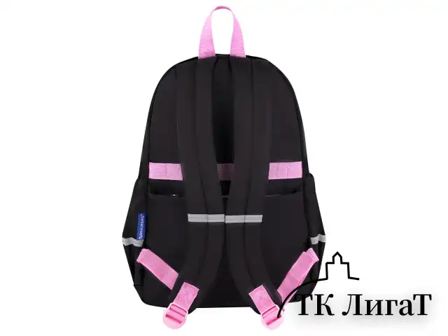 Рюкзак BRAUBERG PASTEL с термонашивками в комплекте, "Black kitty", черный, 40х29х14 см, 273128